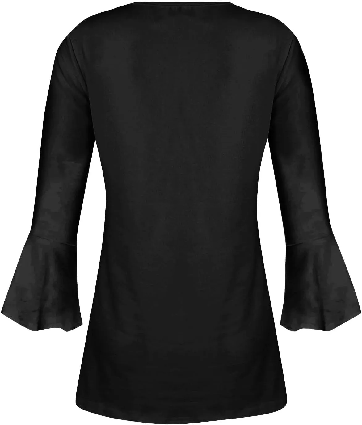 3/4 Sleeve Tops for Women V Neck Dressy Casual Ruffle Sleeve Henley Shirts Loose Fit Button Up Tunic Tops Blouses