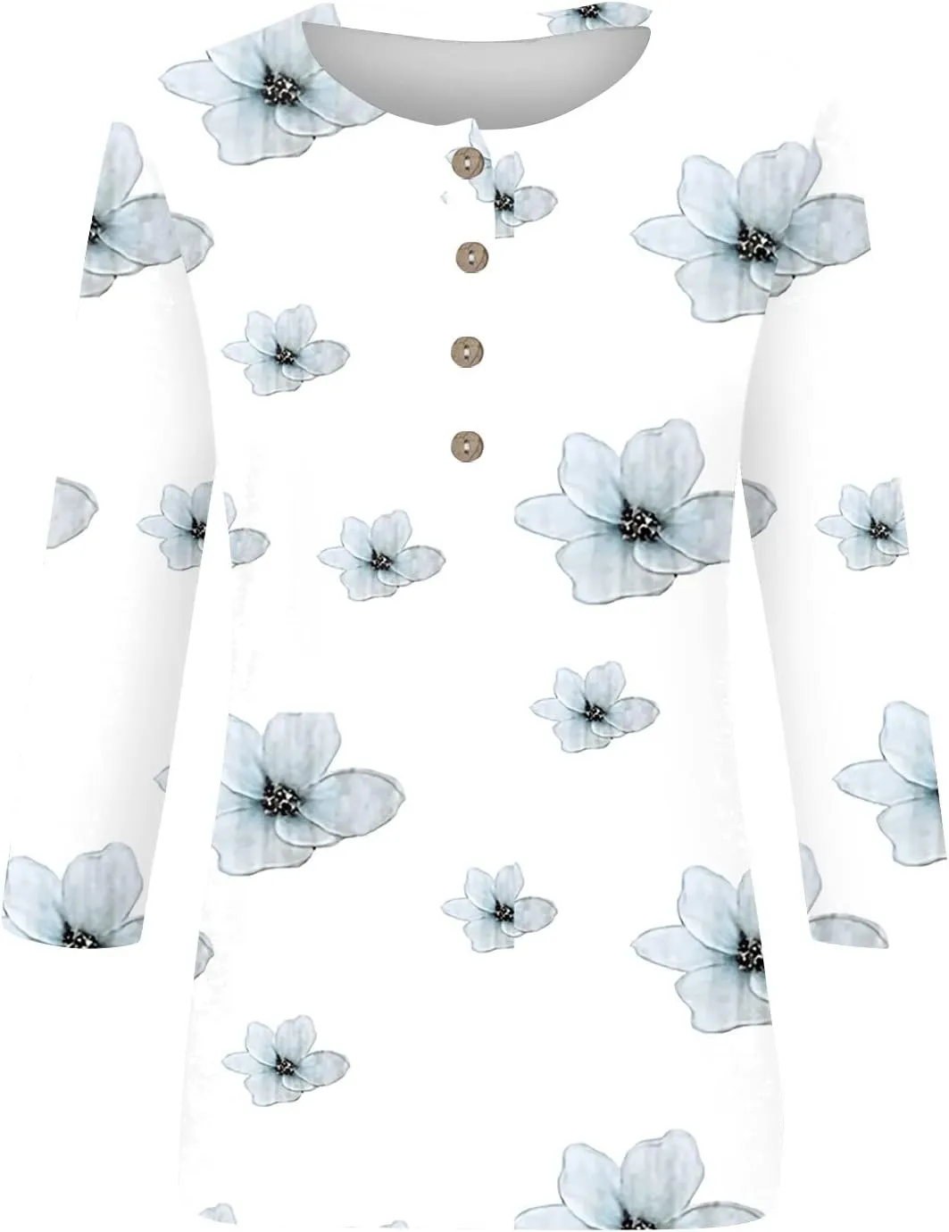 3/4 Sleeve Tops for Women Work Tops Summer Tie Dye Shirt Casual Shirt Button Down Crewneck Tops Trendy Plus Size