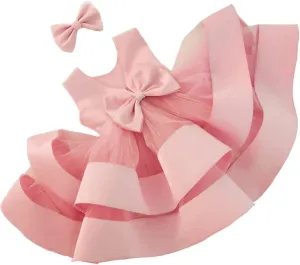 3M-6T Baby Girl Ruffle Lace Backless Pageant Dress Toddler Tutu Gown Flower Tulle Party Dresses