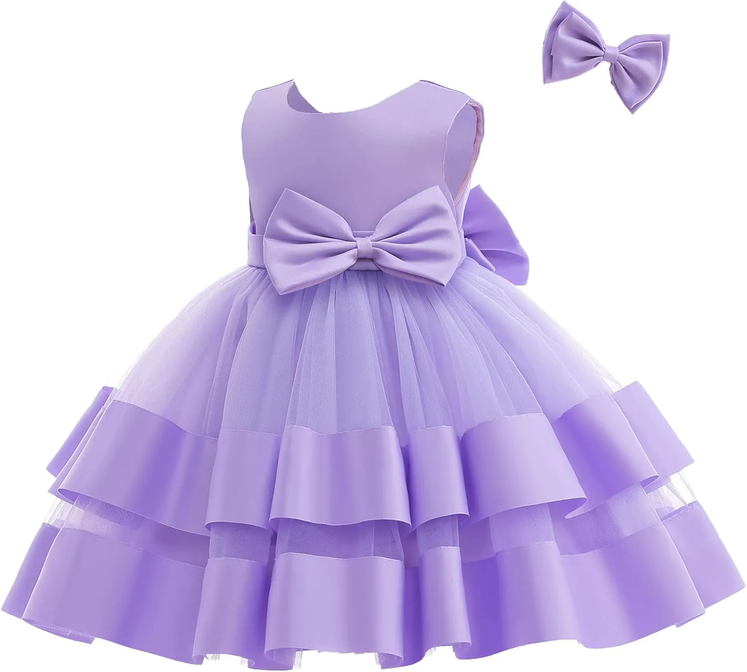 3M-6T Baby Girl Ruffle Lace Backless Pageant Dress Toddler Tutu Gown Flower Tulle Party Dresses