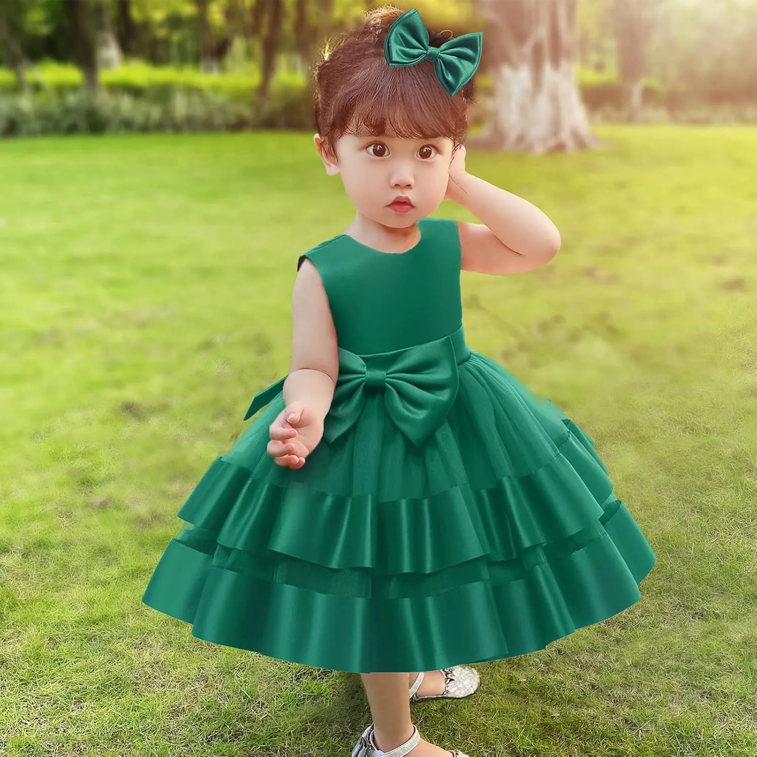 3M-6T Baby Girl Ruffle Lace Backless Pageant Dress Toddler Tutu Gown Flower Tulle Party Dresses