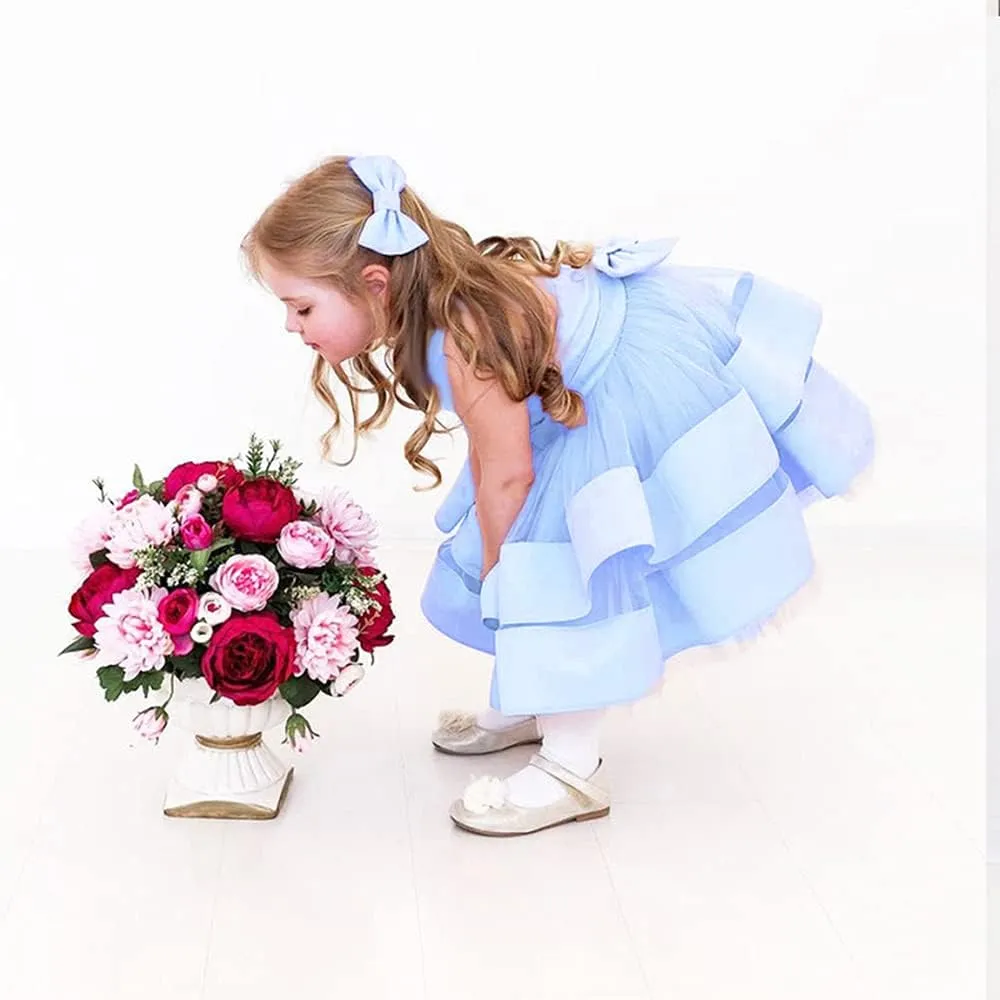 3M-6T Baby Girl Ruffle Lace Backless Pageant Dress Toddler Tutu Gown Flower Tulle Party Dresses