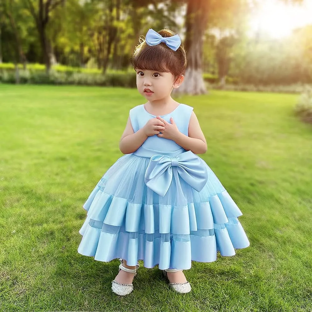 3M-6T Baby Girl Ruffle Lace Backless Pageant Dress Toddler Tutu Gown Flower Tulle Party Dresses