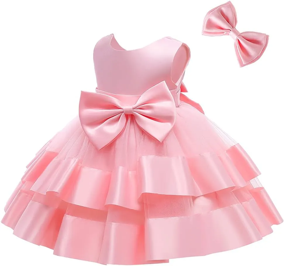 3M-6T Baby Girl Ruffle Lace Backless Pageant Dress Toddler Tutu Gown Flower Tulle Party Dresses