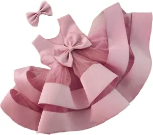 3M-6T Baby Girl Ruffle Lace Backless Pageant Dress Toddler Tutu Gown Flower Tulle Party Dresses