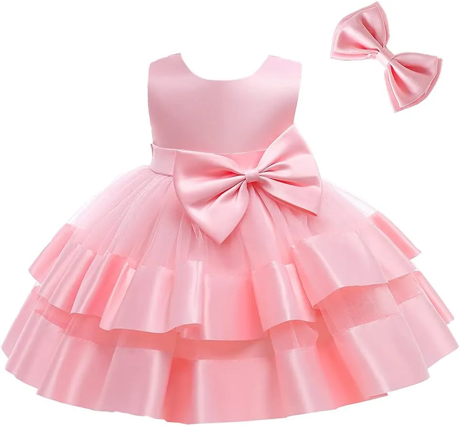 3M-6T Baby Girl Ruffle Lace Backless Pageant Dress Toddler Tutu Gown Flower Tulle Party Dresses