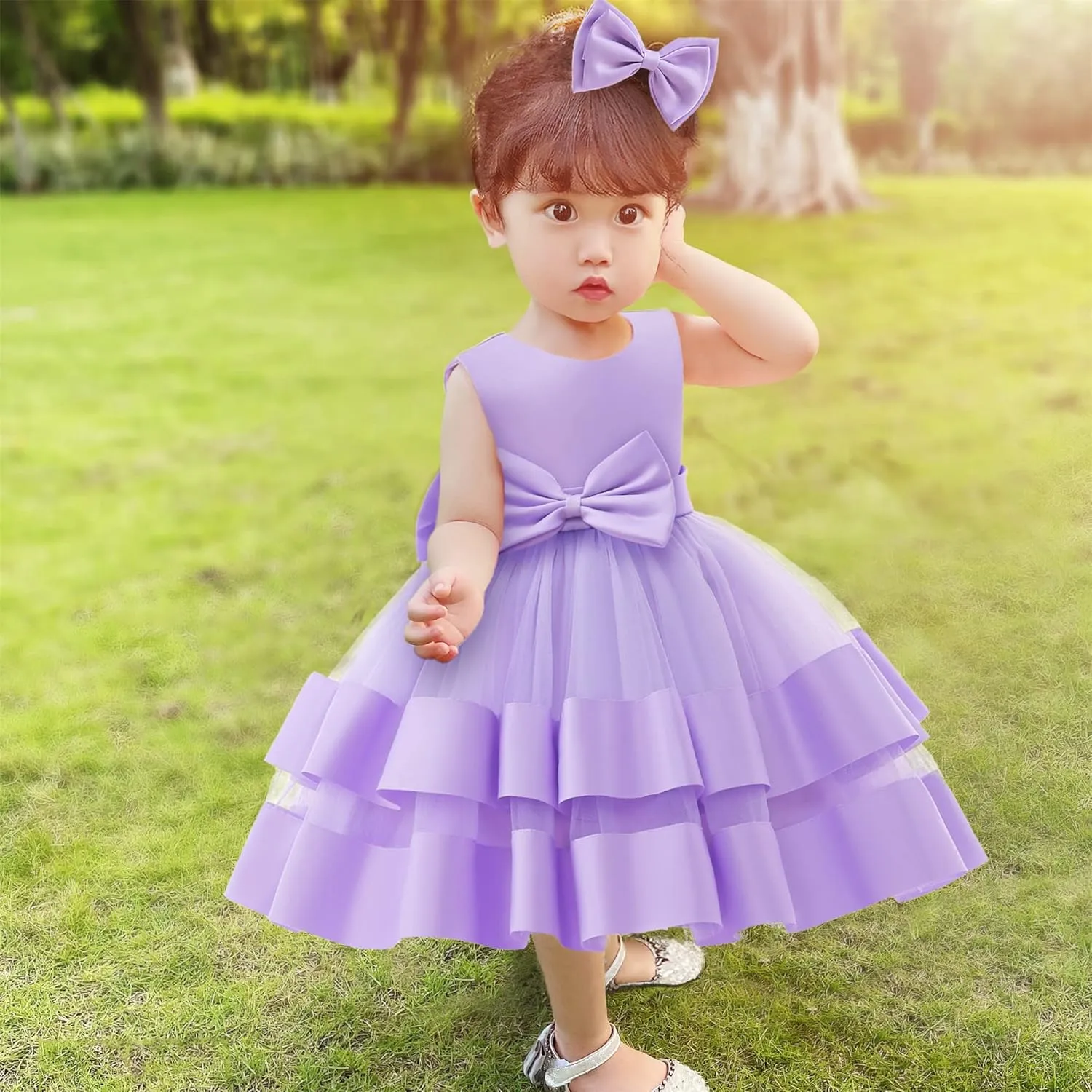 3M-6T Baby Girl Ruffle Lace Backless Pageant Dress Toddler Tutu Gown Flower Tulle Party Dresses