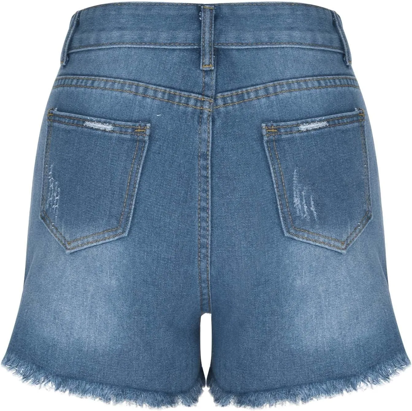 4th of July Women Star Stripe Patriotic Ripped Denim Shorts Summer Frayed Rolled Hem Stretch Button Fly Jean Shorts