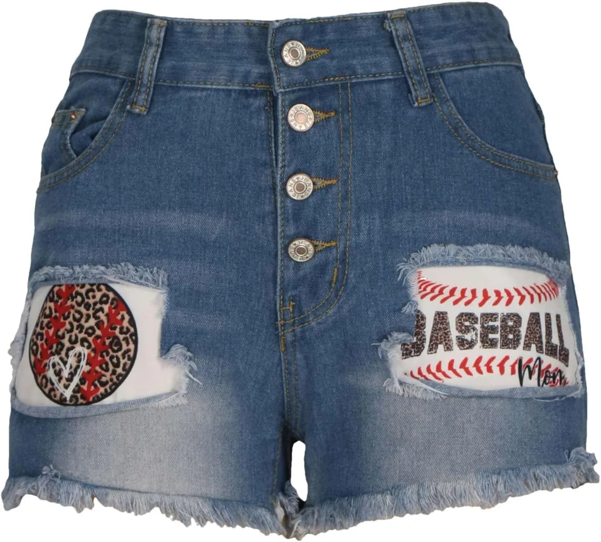 4th of July Women Star Stripe Patriotic Ripped Denim Shorts Summer Frayed Rolled Hem Stretch Button Fly Jean Shorts