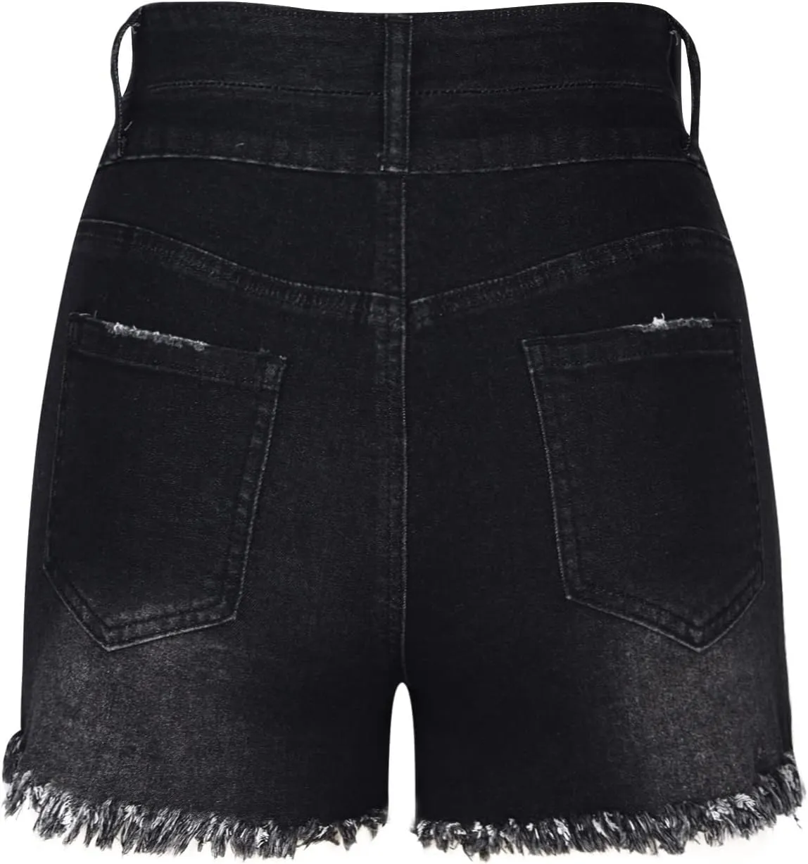 4th of July Women Star Stripe Patriotic Ripped Denim Shorts Summer Frayed Rolled Hem Stretch Button Fly Jean Shorts