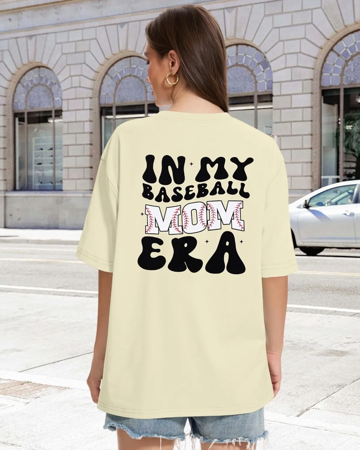 ADOREJOY Oversized Tshirts for Women Crewneck Summer Short Sleeve Loose Graphic Basic Tees