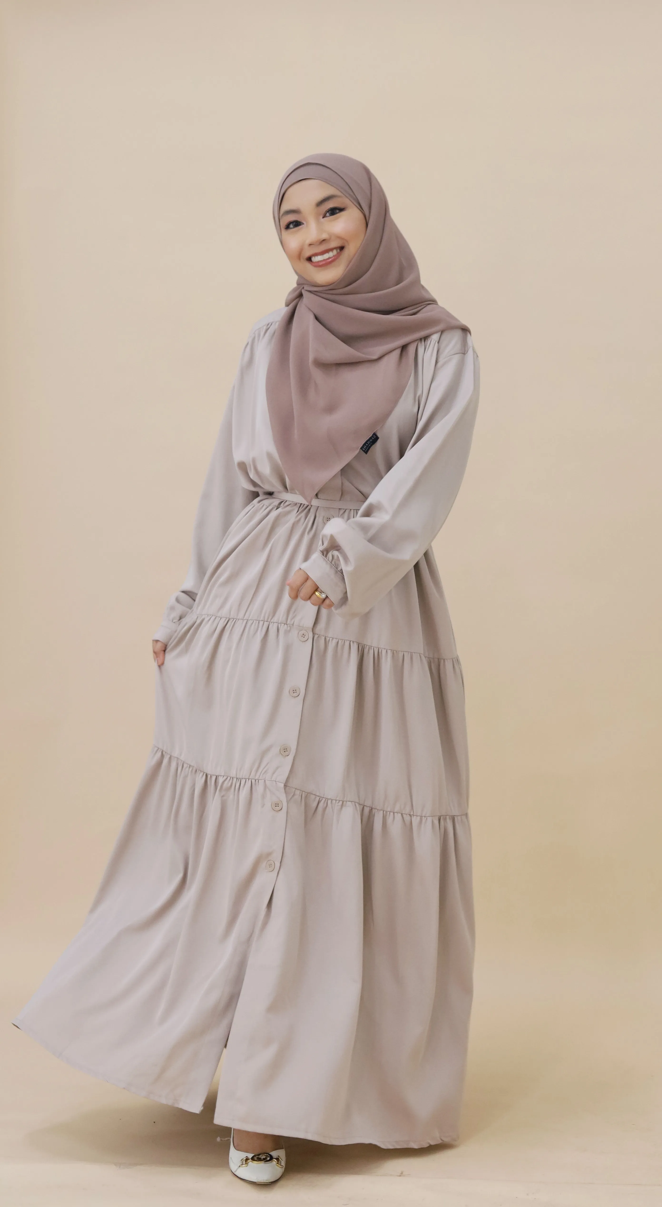 AMAL MAXI DRESS - TAUPE