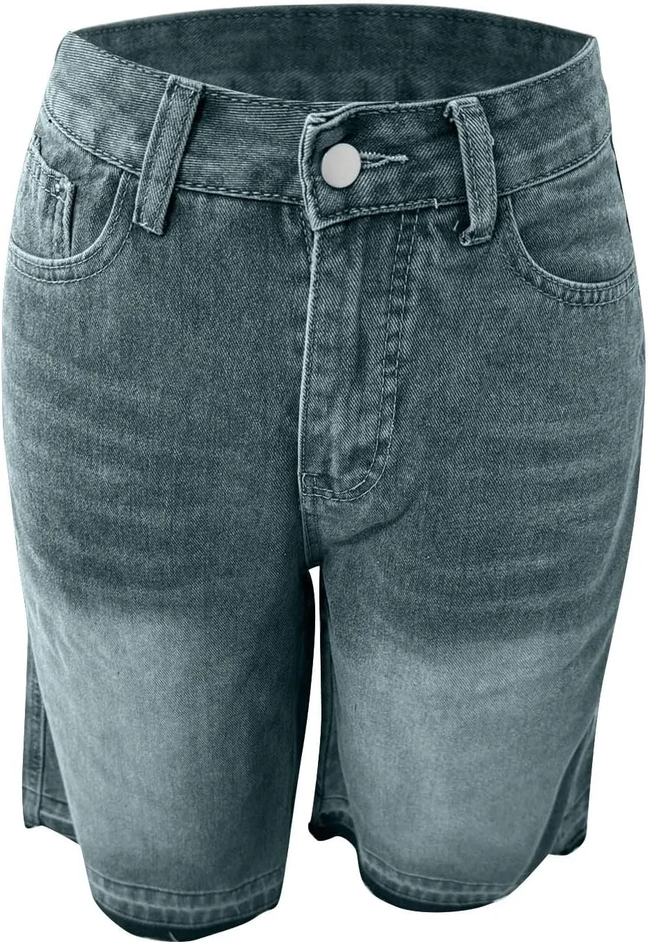 Bermuda Jean Shorts for Women High Waisted Trendy Stretchy Denim Shorts Knee Length Washed Casual Loose Long Shorts