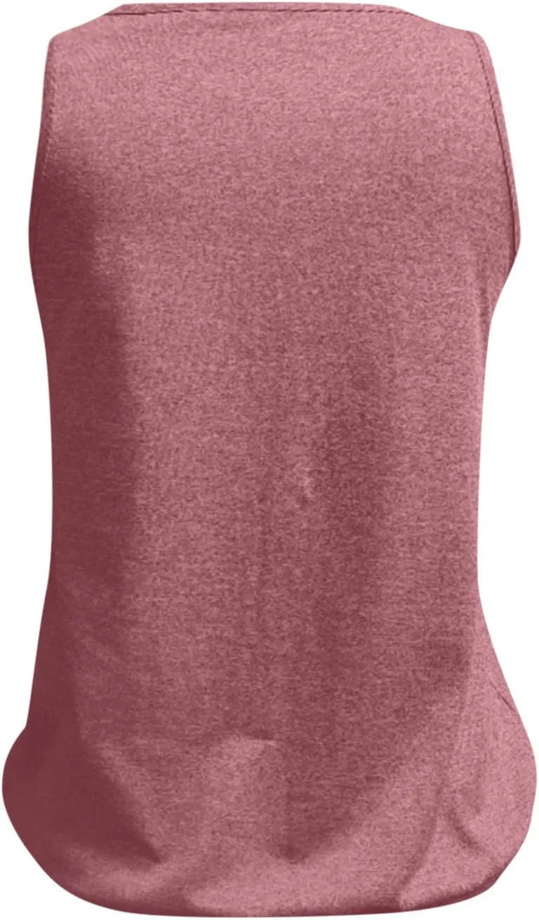 Binmer Womens Plus Size Tank Tops Summer Sleeveless V/Crewneck Pleated Front T-Shirts Casual Loose Fit Tunics Camis Vest