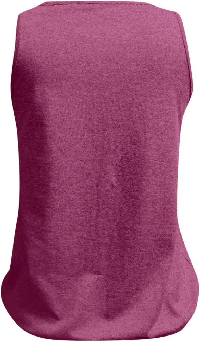 Binmer Womens Plus Size Tank Tops Summer Sleeveless V/Crewneck Pleated Front T-Shirts Casual Loose Fit Tunics Camis Vest