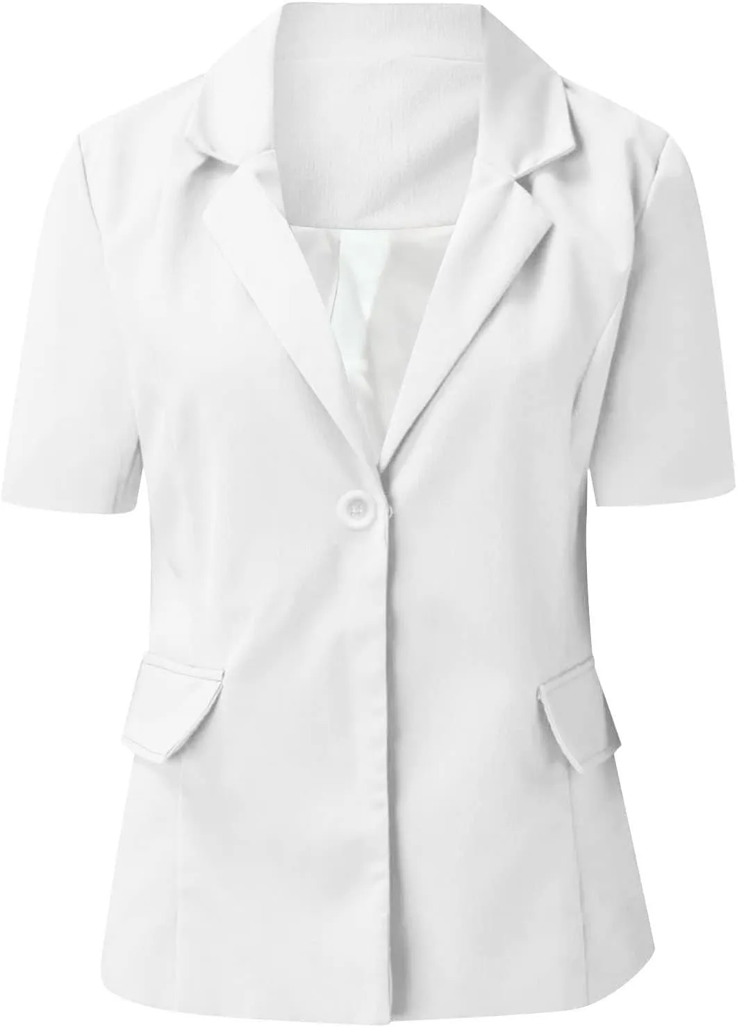 Blazer Jackets for Women Business Casual Short Sleeve Blazer Lightweight Open Front Blazer Slim Suit Jacket