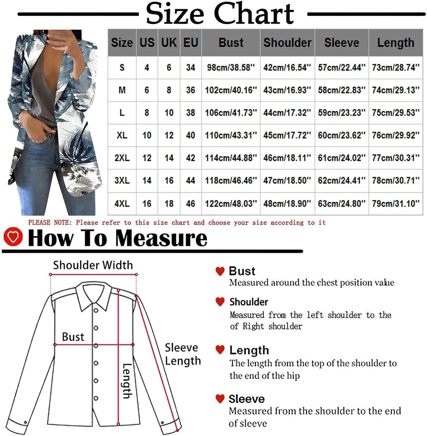 Blazers for Women Long Sleeve Button Open Front Blazer Jacket Solid/Hawaii Print Trendy Suite Coat with Pockets