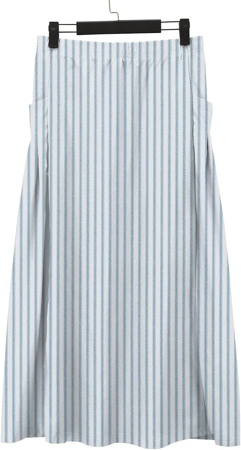 Boho Floral Maxi Skirts Women Elastic High Waist Tiered Pleated Flowy Long Summer Casual Beach Skirt