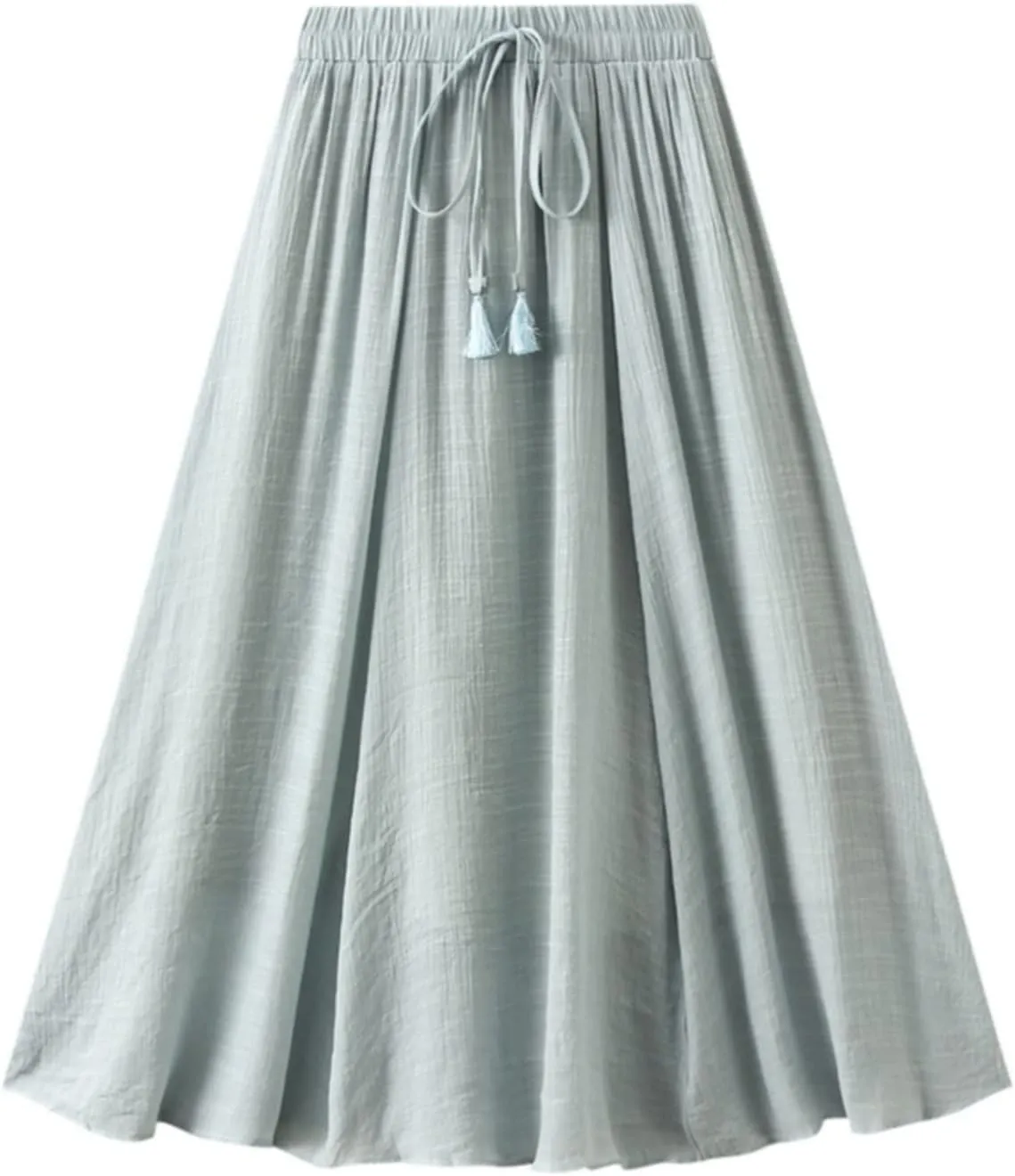 Boho Floral Summer Maxi Skirts Women Elastic High Waist Tiered Pleated Flowy Long Casual Beach Skirt