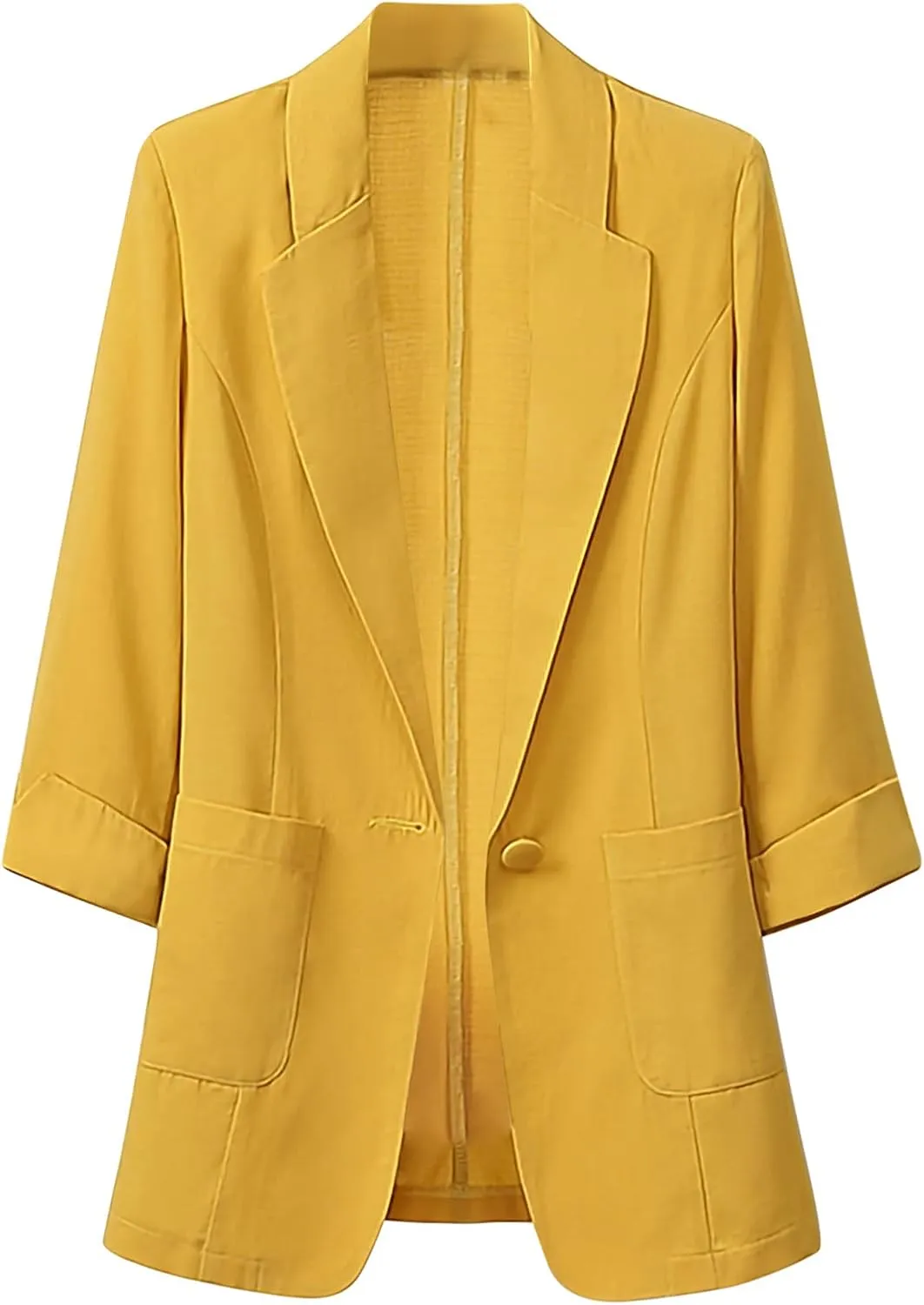 Business Blazers Jacket for Women Casual Solid 3/4 Sleeve Blazer Jackets Fall Lapel Open Front Slim Blazer Coats