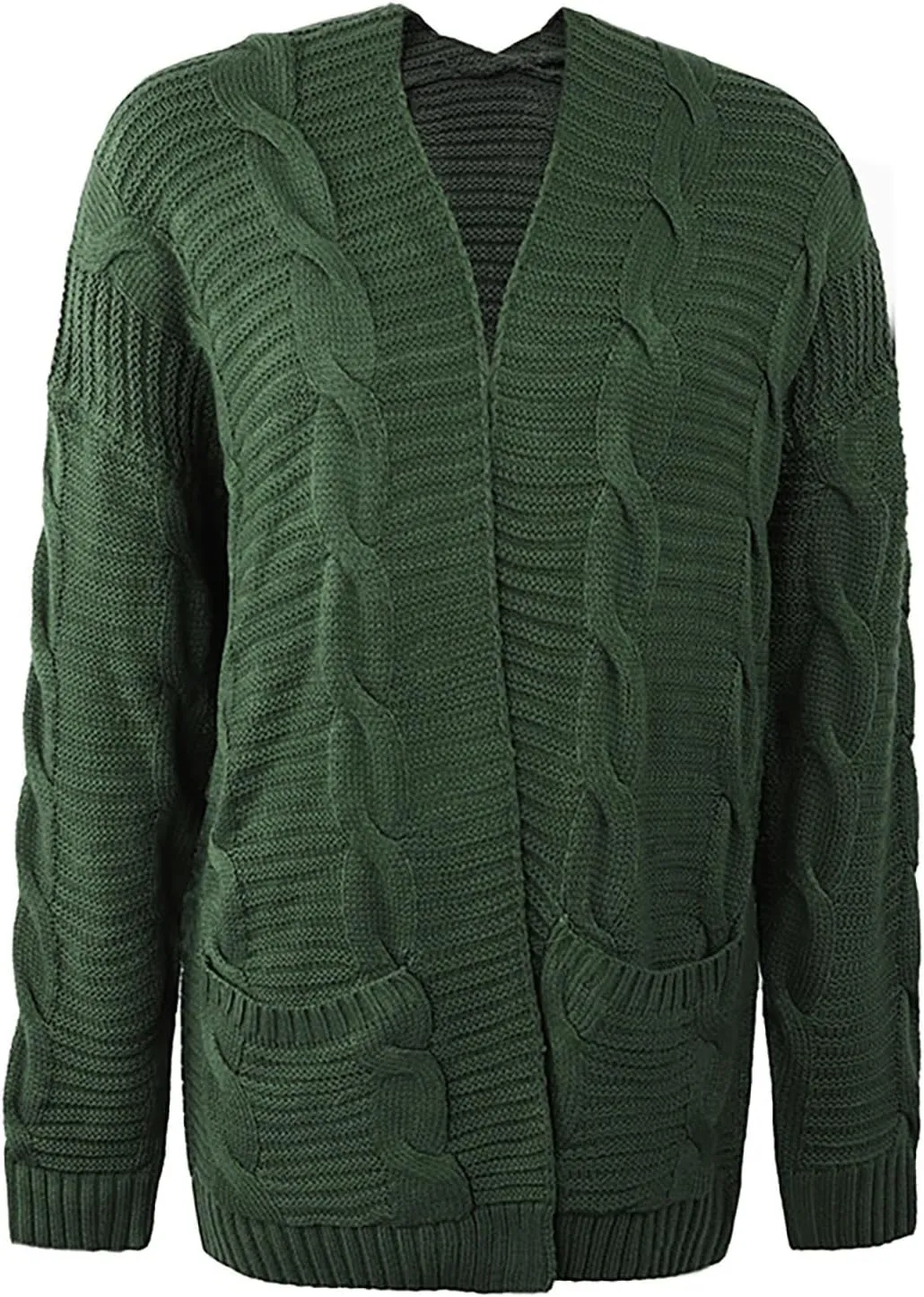 Cardigan Sweaters for Women Long Sleeve Open Front Cable Knit Cardigan with Pockets Casual Cozy Knit Sweater Coats