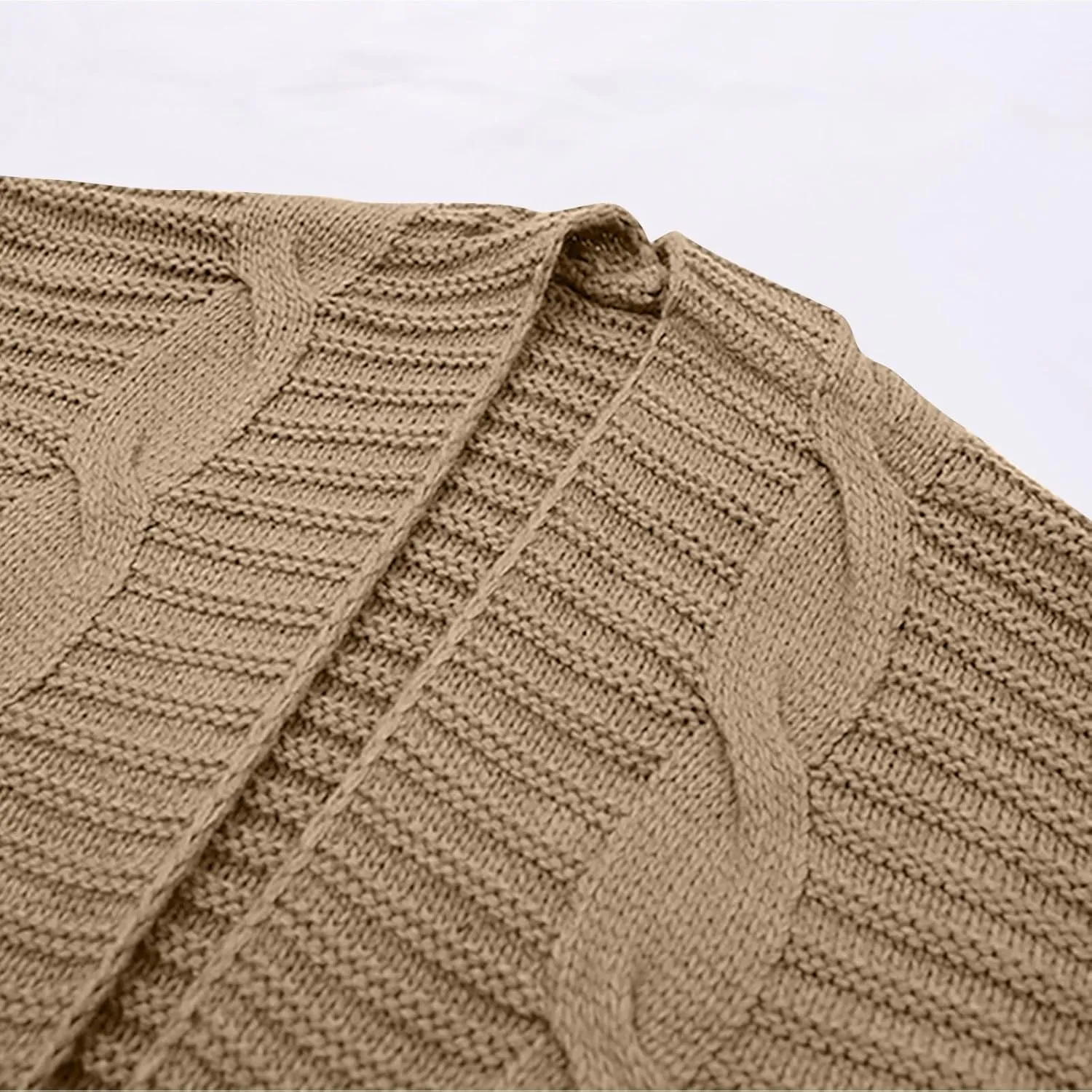 Cardigan Sweaters for Women Long Sleeve Open Front Cable Knit Cardigan with Pockets Casual Cozy Knit Sweater Coats