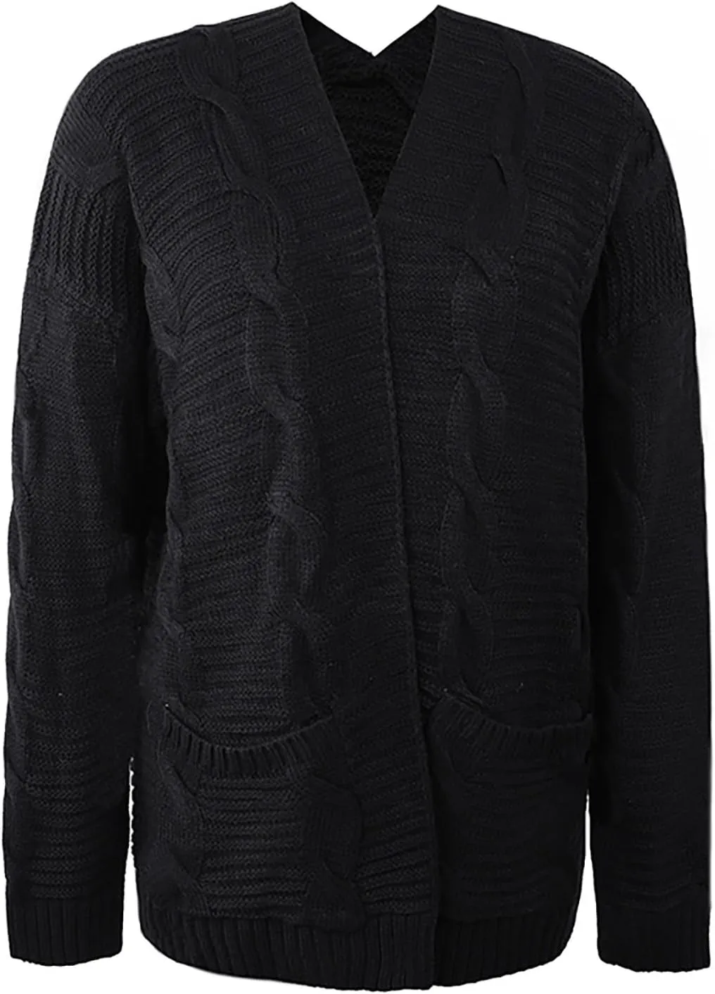Cardigan Sweaters for Women Long Sleeve Open Front Cable Knit Cardigan with Pockets Casual Cozy Knit Sweater Coats