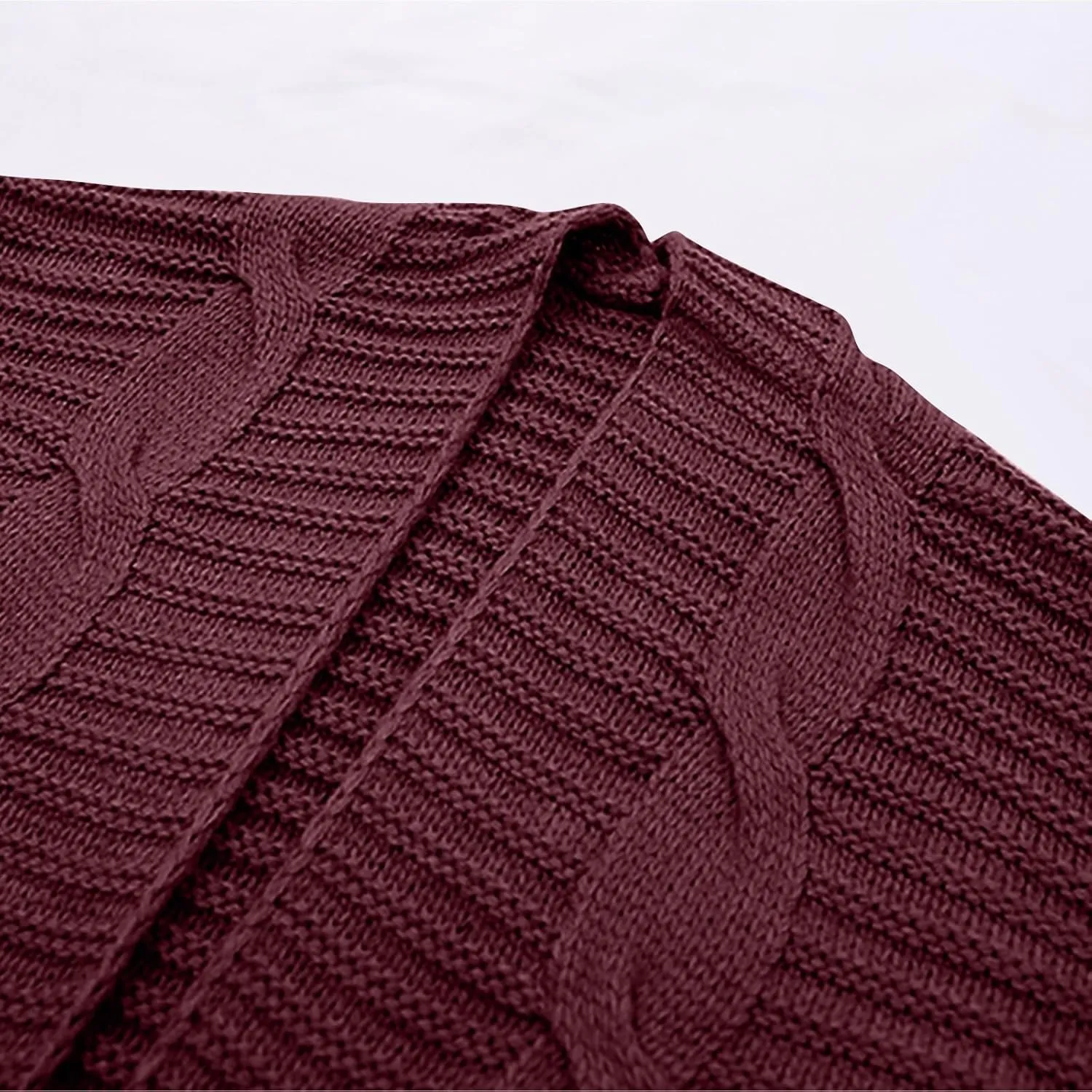 Cardigan Sweaters for Women Long Sleeve Open Front Cable Knit Cardigan with Pockets Casual Cozy Knit Sweater Coats