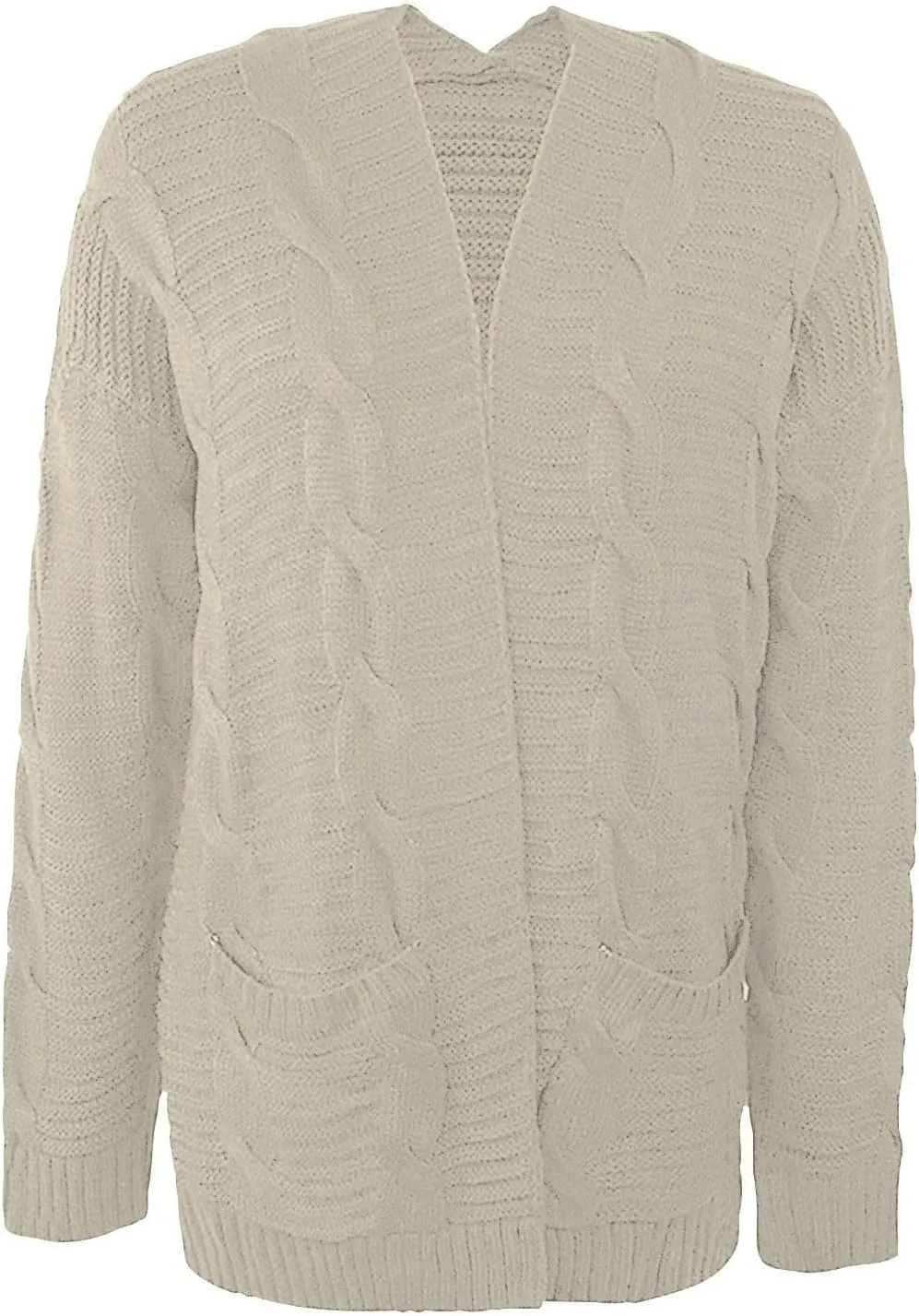 Cardigan Sweaters for Women Long Sleeve Open Front Cable Knit Cardigan with Pockets Casual Cozy Knit Sweater Coats