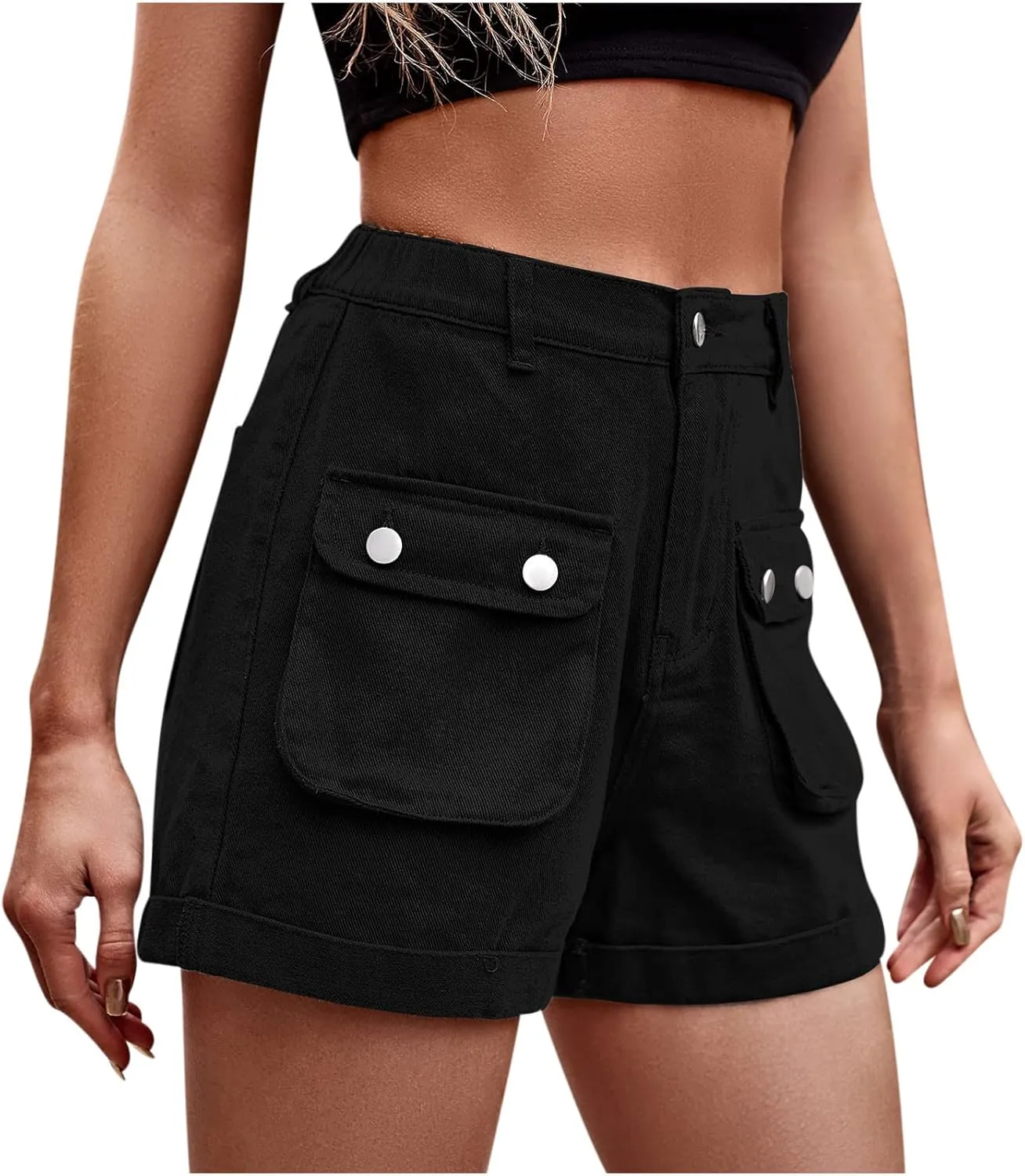 Cargo Jean Shorts for Women Summer High Waisted Casual Denim Shorts 2025 Trendy High Rise Short Jeans with Pockets