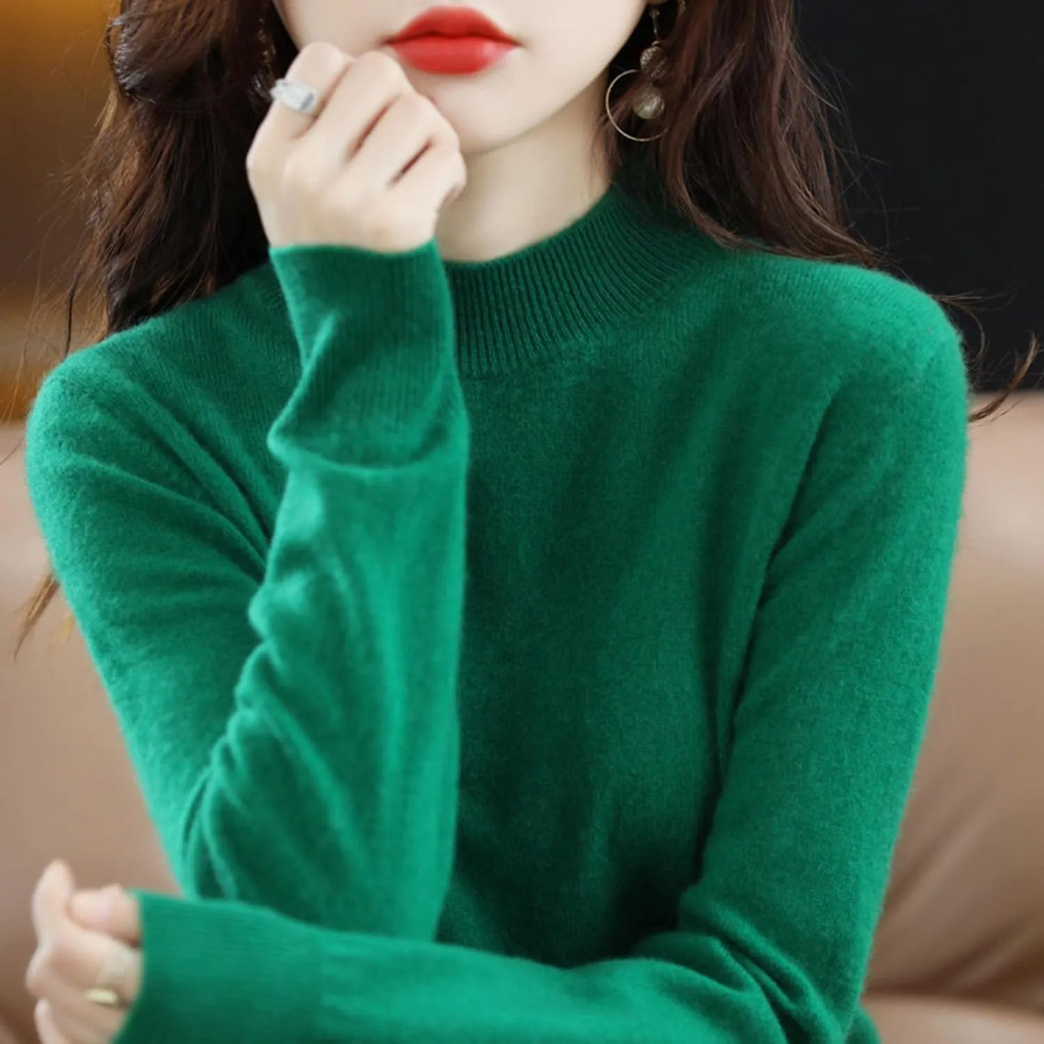 Cashmere Sweaters for Women Comfort Pullover Fashion Spring Casual Crewneck Sweater Dressy Long Sleeve Trendy Jumper