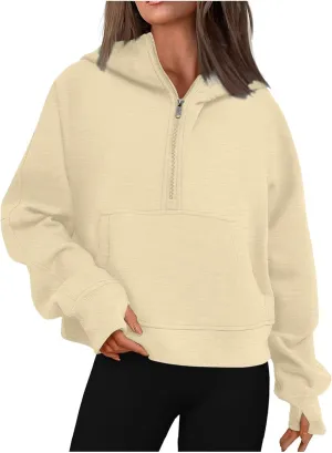 ChicCrate Half Zip Sweatshirt Women Quarter Zip Zip up Hoodie Jackets Winter Clothes Pullover 2025 Cowgirl Shirt
