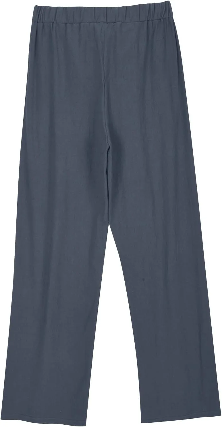 Cotton Linen Sets for Women 2 Piece Long Sleeve Button Shirts & Wide Leg Trousers Loose Dressy Matching Set Outfits
