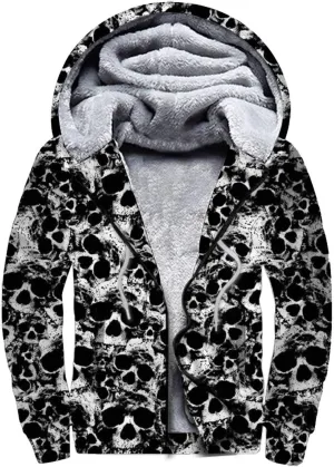 D-WOLVES Men's Pullover Winter Jacket Fleece Hoodies Sweatshirt Full Zip Warm Thick Coats