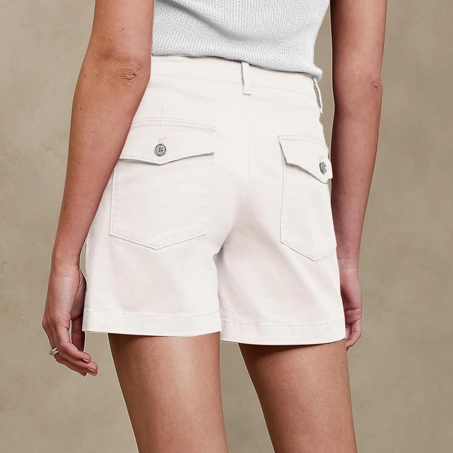 eoeioa Womens Stretch Twill Shorts Regular Fit Hiking Short Pants Summer Solid Casual Athletic Chino Bermuda Shorts w/Pockets