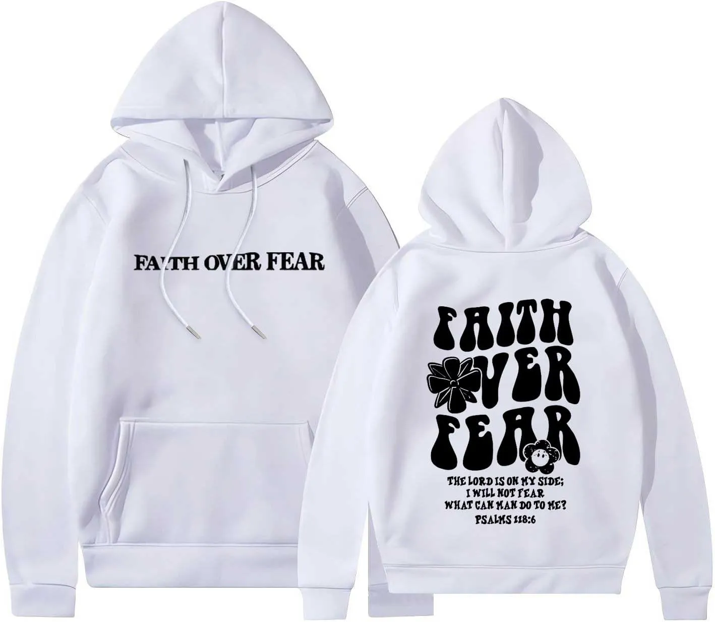 faith over fear hoodies for women teen girls aesthetic sweatshirts oversized fall clothes Casual Long Sleeve pullover