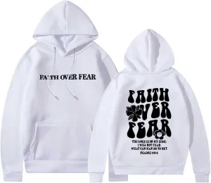 faith over fear hoodies for women teen girls aesthetic sweatshirts oversized fall clothes Casual Long Sleeve pullover