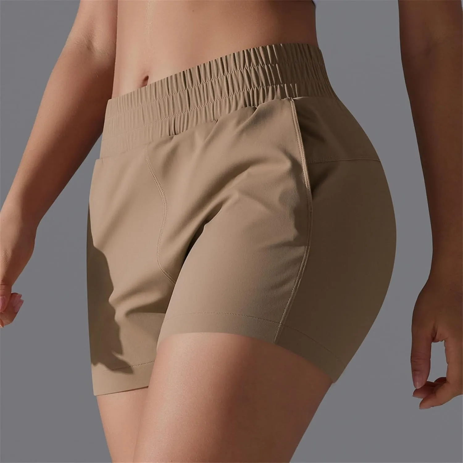 Gcvizuso Shorts for Women High Waisted Quick Dry Pants Athletic Workout Tennis Skirts Flowy Running Solid Short with Pocket