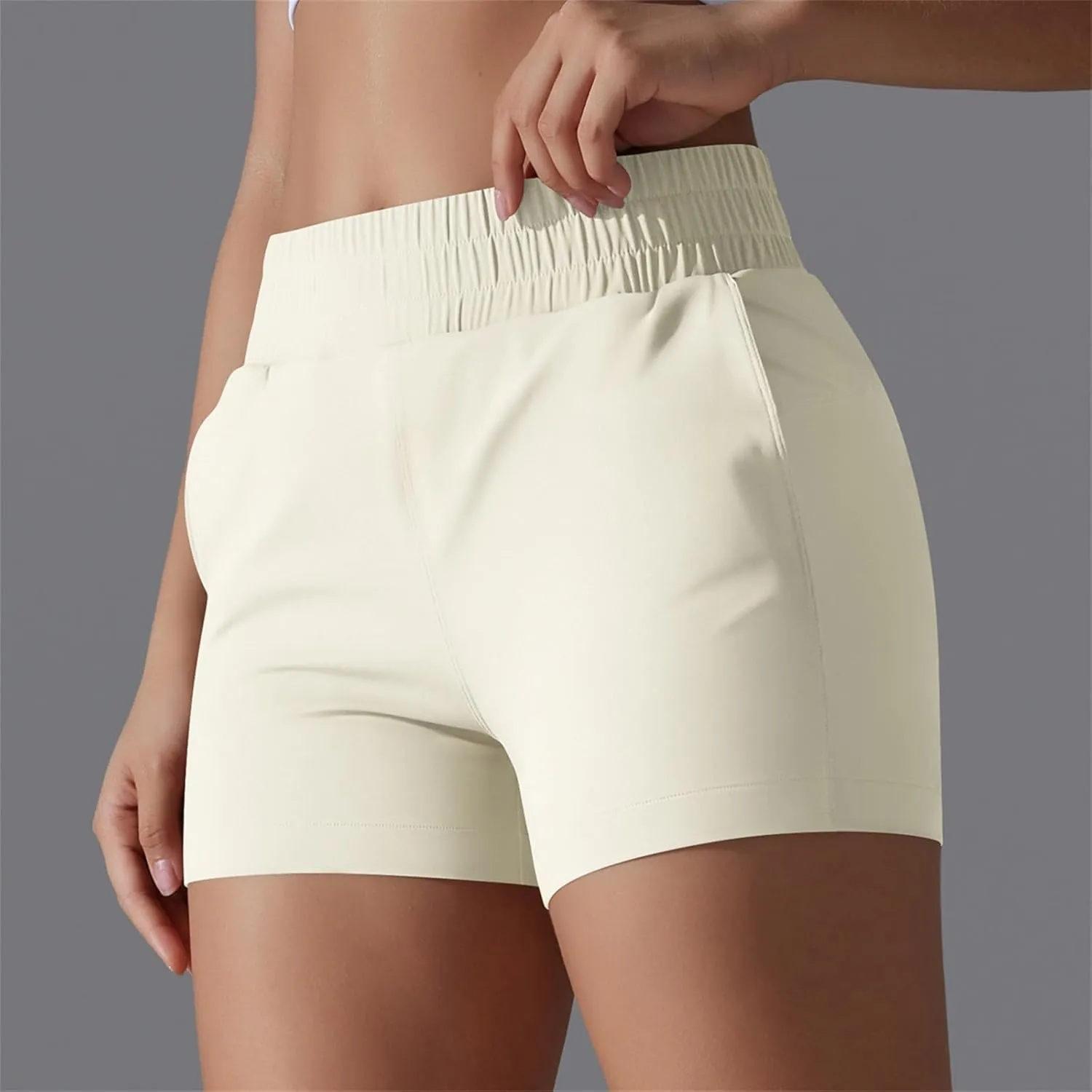 Gcvizuso Shorts for Women High Waisted Quick Dry Pants Athletic Workout Tennis Skirts Flowy Running Solid Short with Pocket
