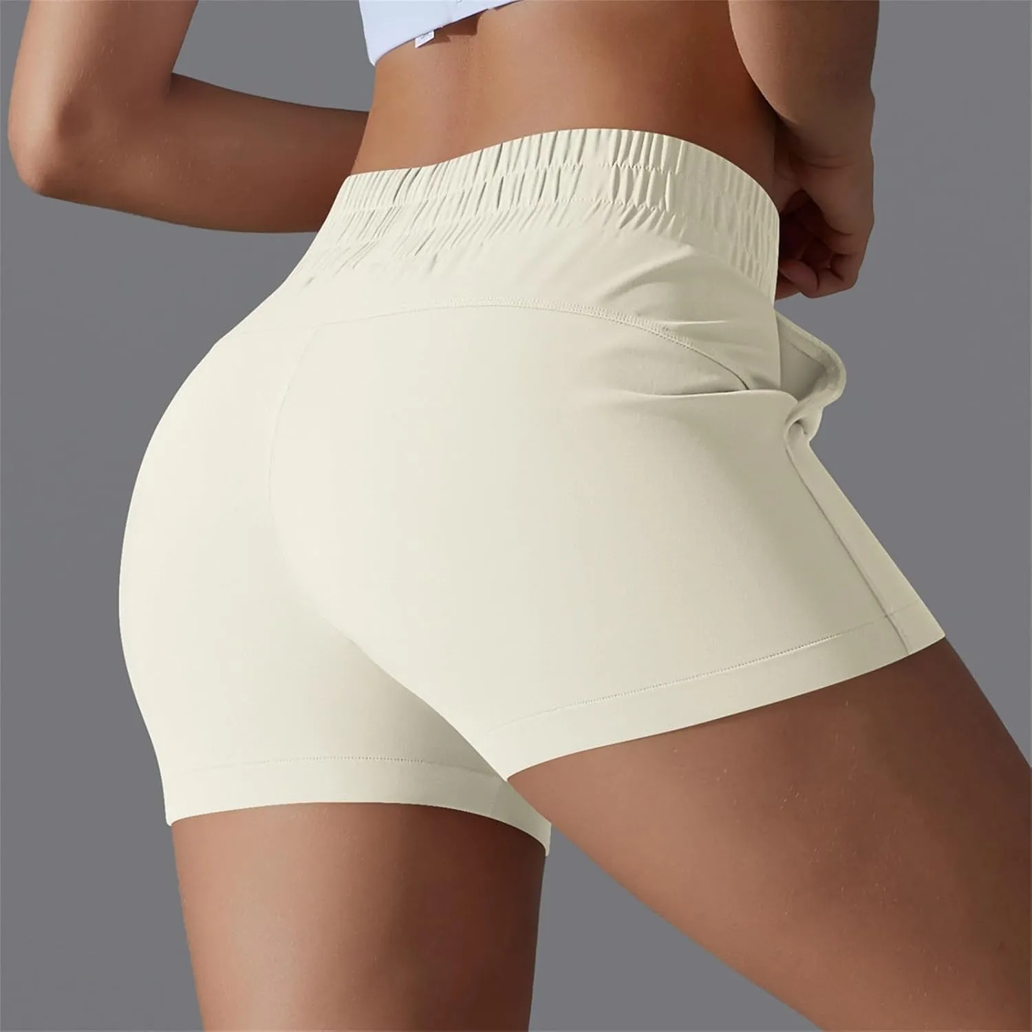 Gcvizuso Shorts for Women High Waisted Quick Dry Pants Athletic Workout Tennis Skirts Flowy Running Solid Short with Pocket
