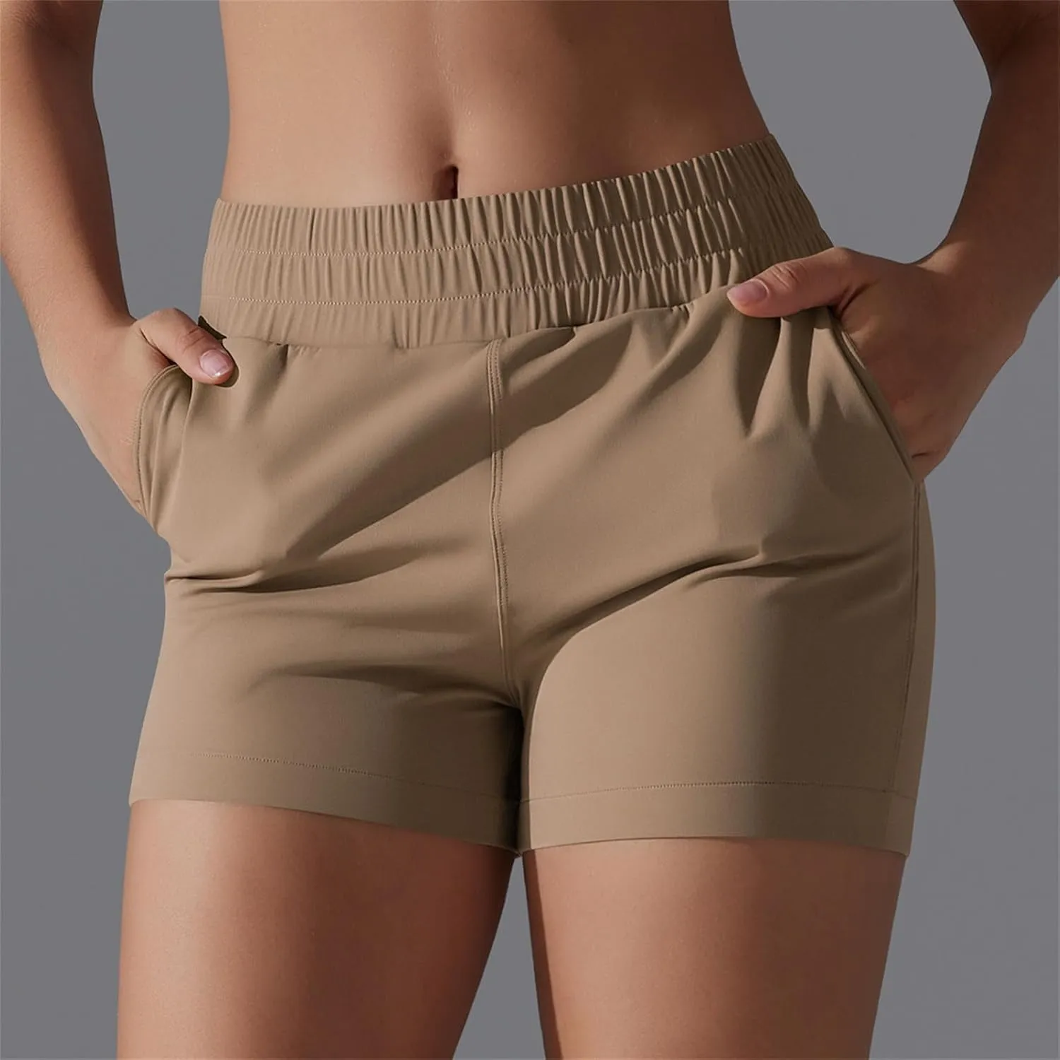 Gcvizuso Shorts for Women High Waisted Quick Dry Pants Athletic Workout Tennis Skirts Flowy Running Solid Short with Pocket