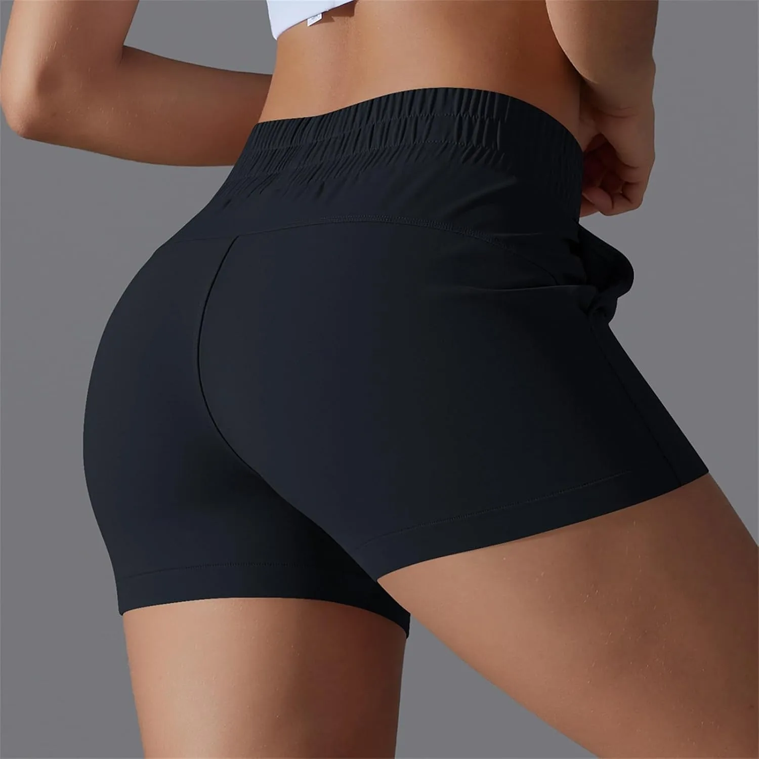 Gcvizuso Shorts for Women High Waisted Quick Dry Pants Athletic Workout Tennis Skirts Flowy Running Solid Short with Pocket