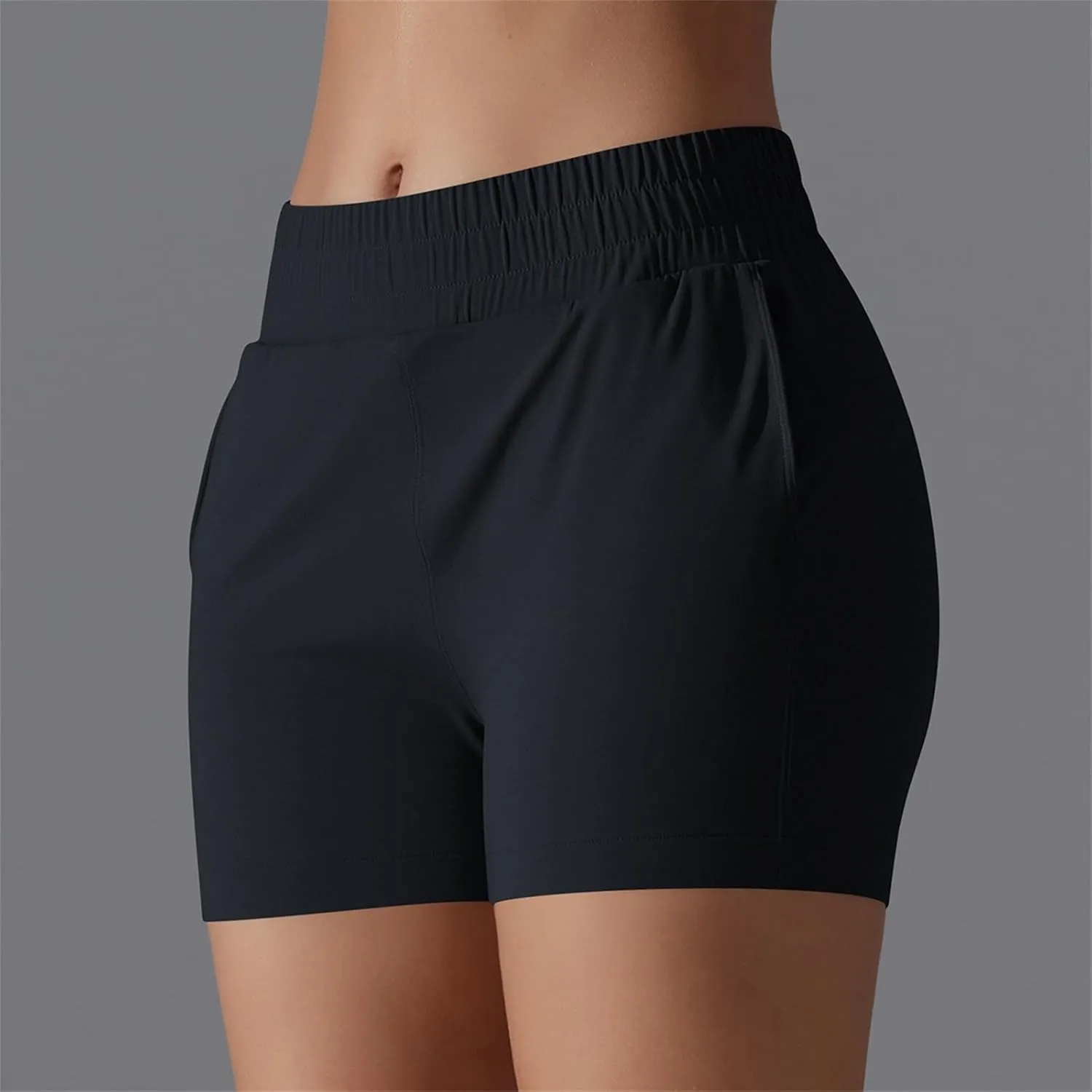 Gcvizuso Shorts for Women High Waisted Quick Dry Pants Athletic Workout Tennis Skirts Flowy Running Solid Short with Pocket