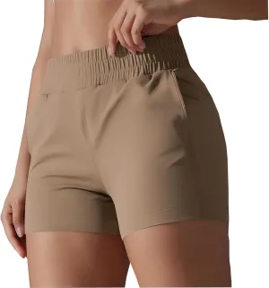 Gcvizuso Shorts for Women High Waisted Quick Dry Pants Athletic Workout Tennis Skirts Flowy Running Solid Short with Pocket