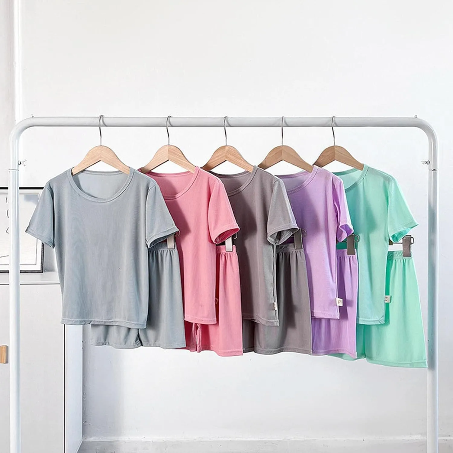 Girls Cotton 𝐏ajamas Short Sleeve 𝐏a𝐣ama Sets Kids Sl𝐞epwear Summer 𝐏js Tops and Shorts Set for Girls Loung𝐞wear