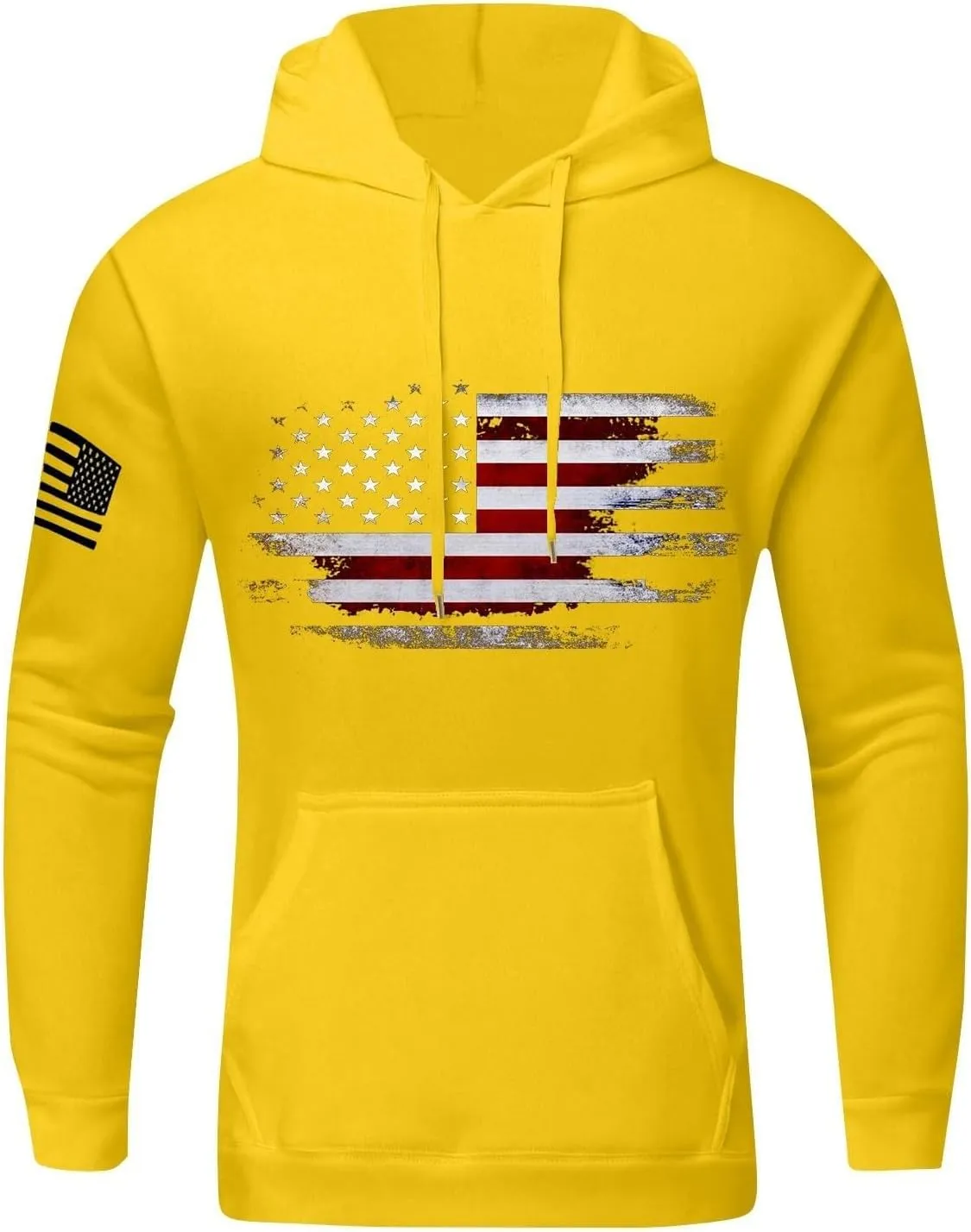 Graphic Hoodies for Men USA Flag Print Sweatshirt Oversized Lightweight Big and Tall Hoodies with Pockets Fall Clothes