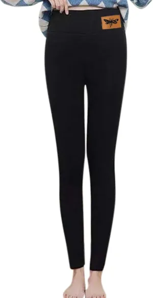 High Waist Fleece Lined Leggings Color Plush High Waist Stretchy Capris Pants Winter Warm Thick Tights