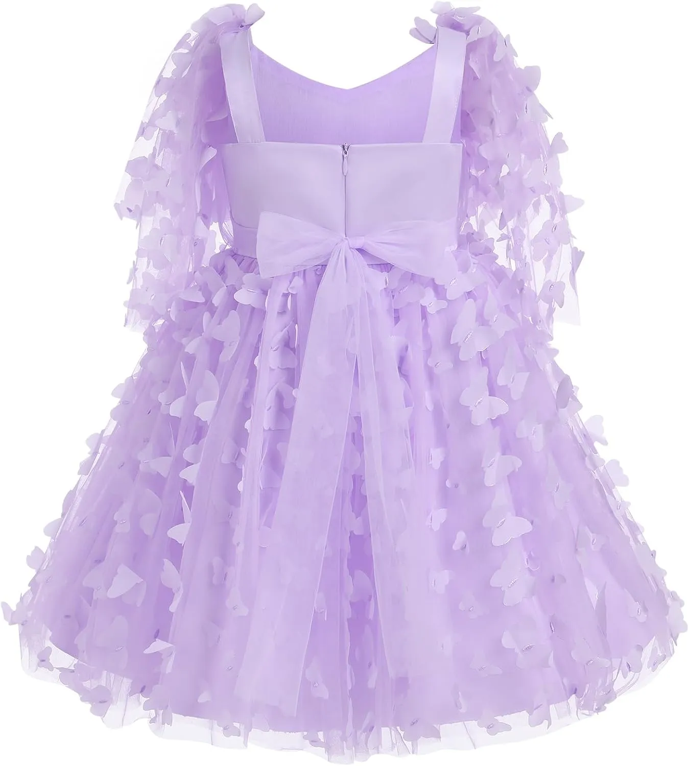 IDOPIP Flower Girl Butterfly Birthday Tutu Dress for Kids Baby Wedding Party Communion Dresses Princess Pageant Tulle Gowns
