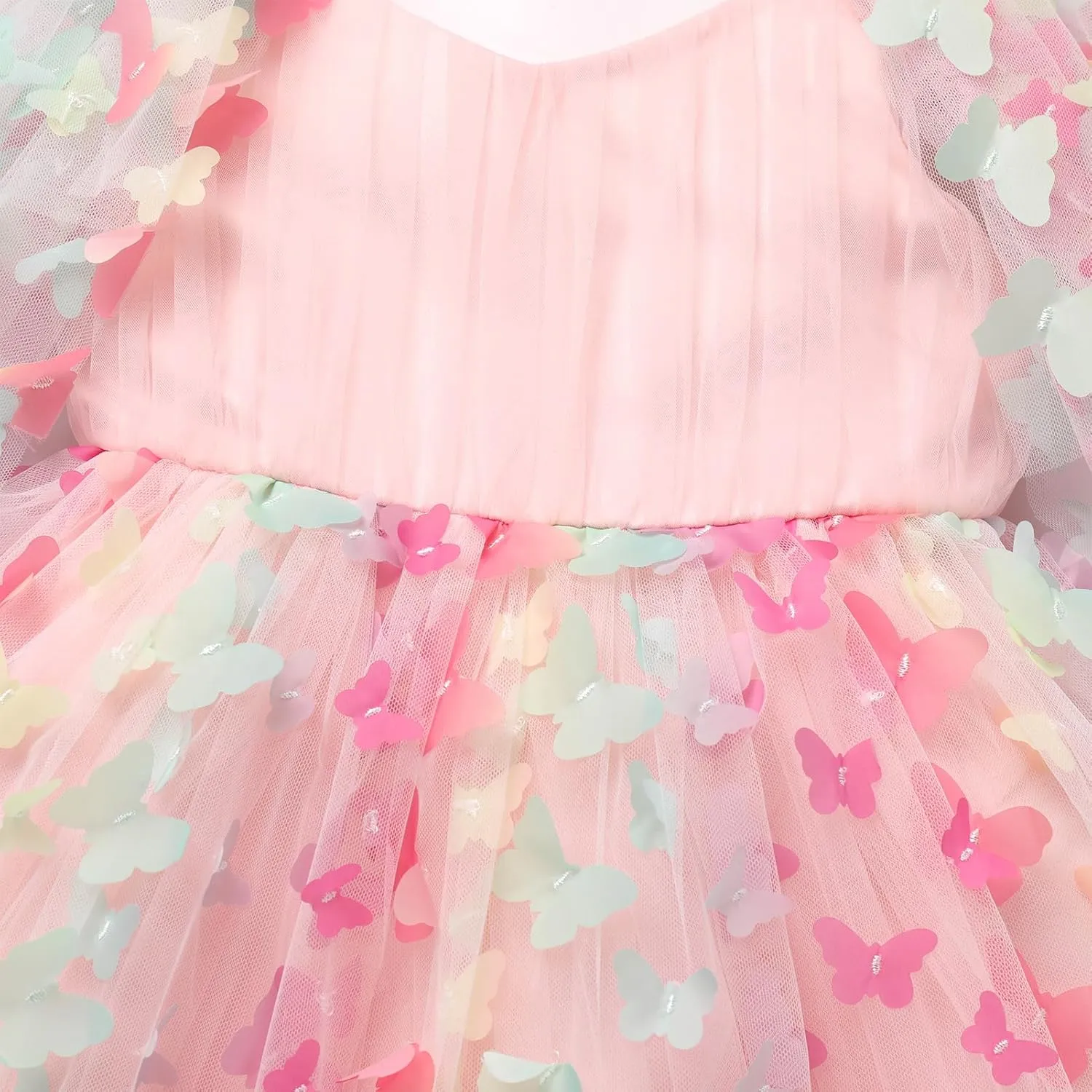 IDOPIP Flower Girl Butterfly Birthday Tutu Dress for Kids Baby Wedding Party Communion Dresses Princess Pageant Tulle Gowns