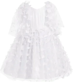 IDOPIP Flower Girl Butterfly Birthday Tutu Dress for Kids Baby Wedding Party Communion Dresses Princess Pageant Tulle Gowns